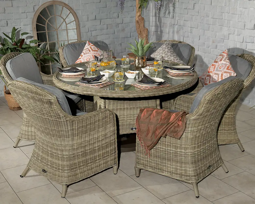 Wentworth 6 Seater Round Imperial Dining Set