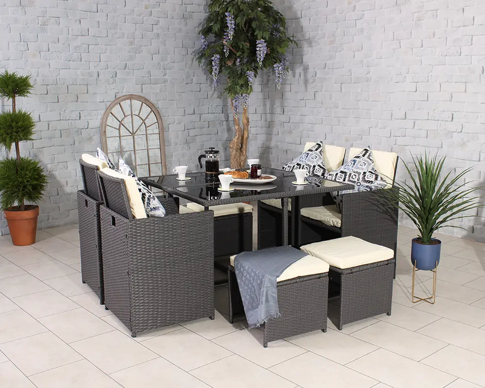 Cannes Grey 8 Seater Cube Set