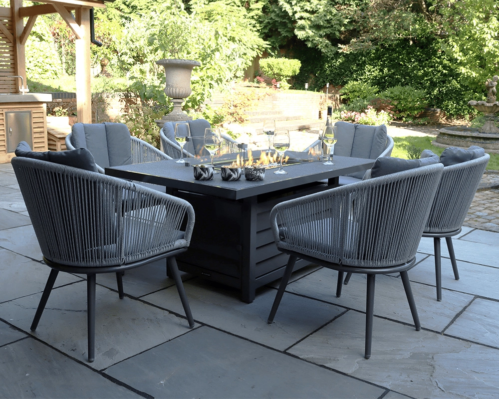 Aspen 6 Seater Fire Pit Table Set