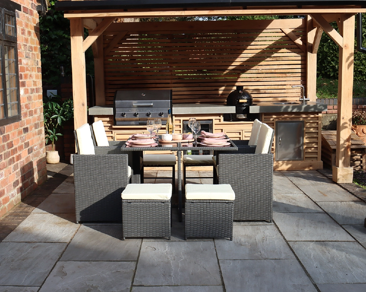 Cannes Grey 8 Seater Cube Set