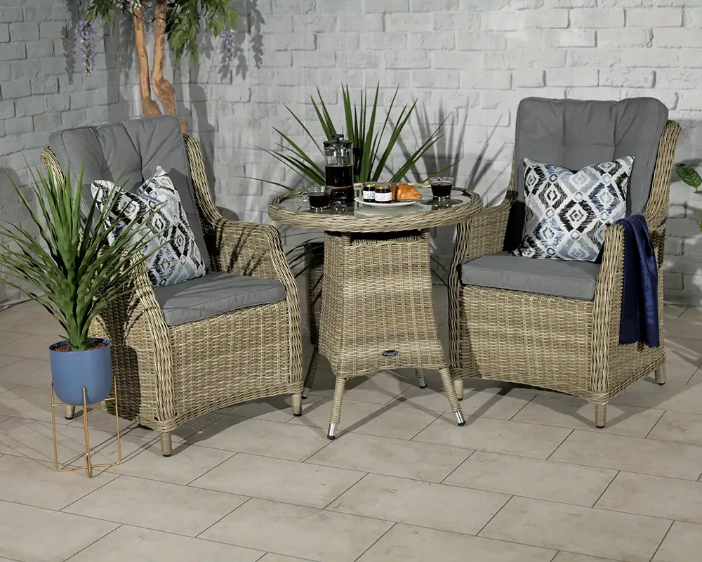 Wentworth 2 Seater Highback Round Bistro Set