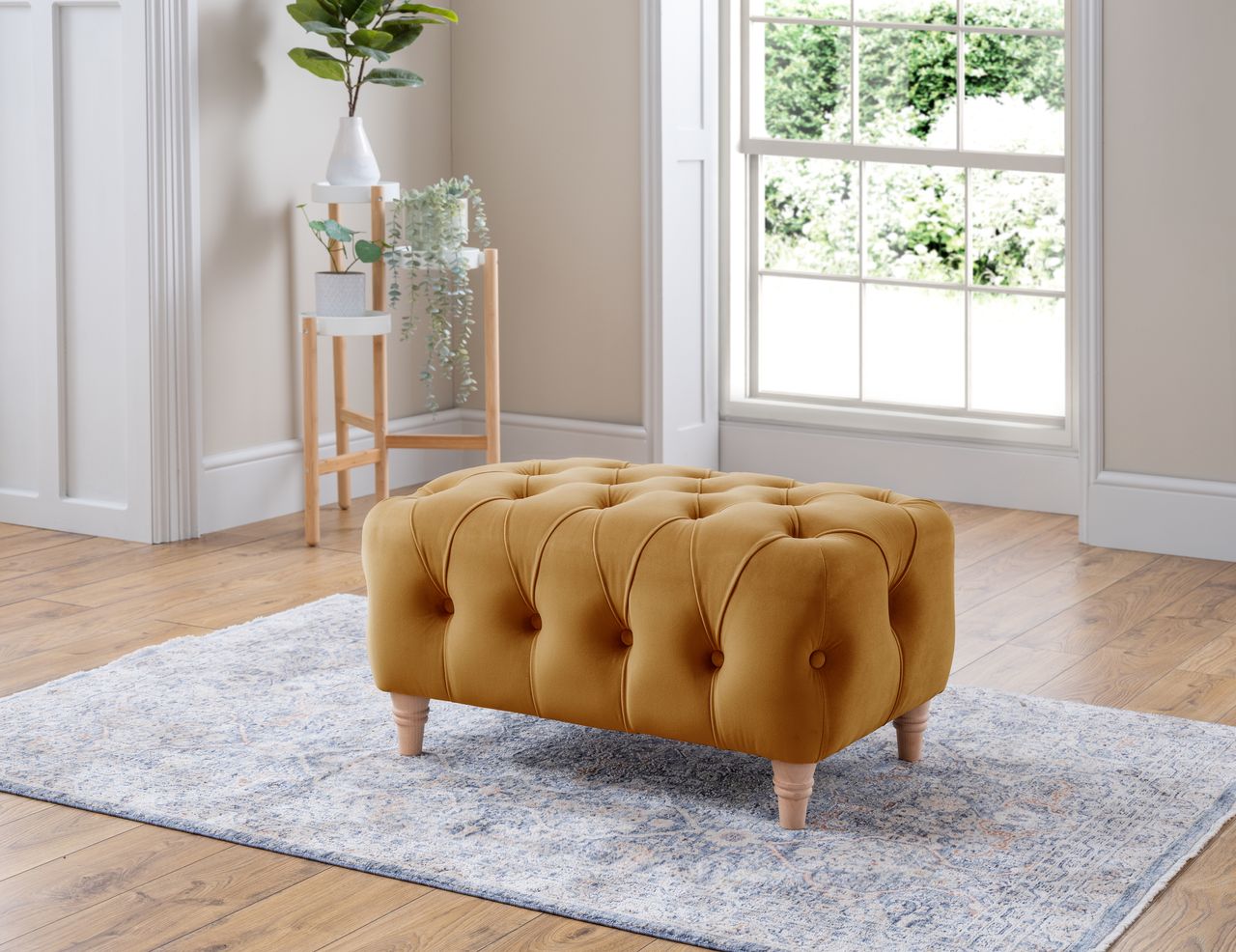 Canterbury Velvet Footstool