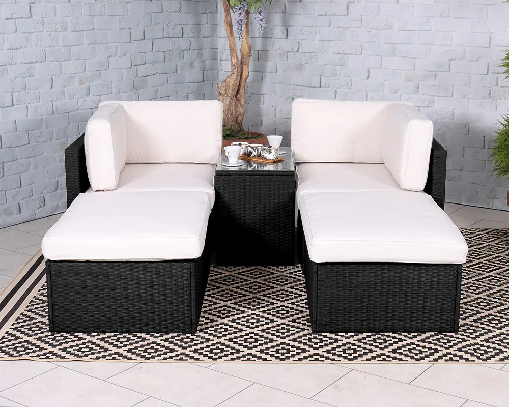 Berlin Black 4 Seater Multi Setting Relaxer Set