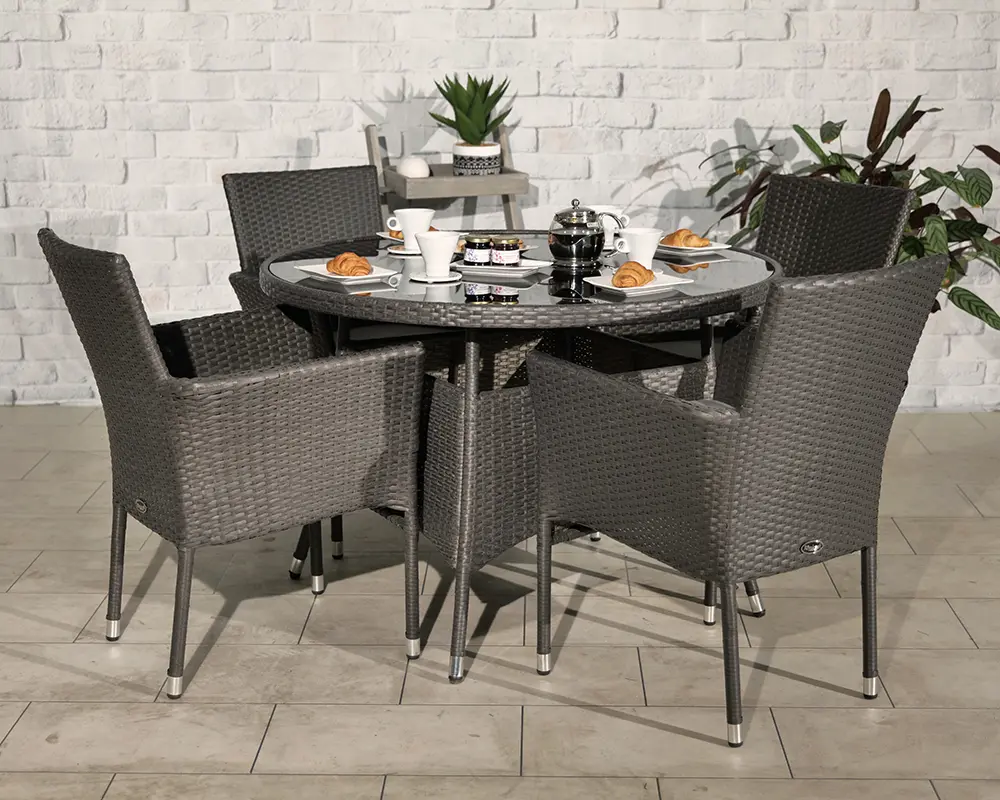 Malaga 4 Seater Round Dining Set