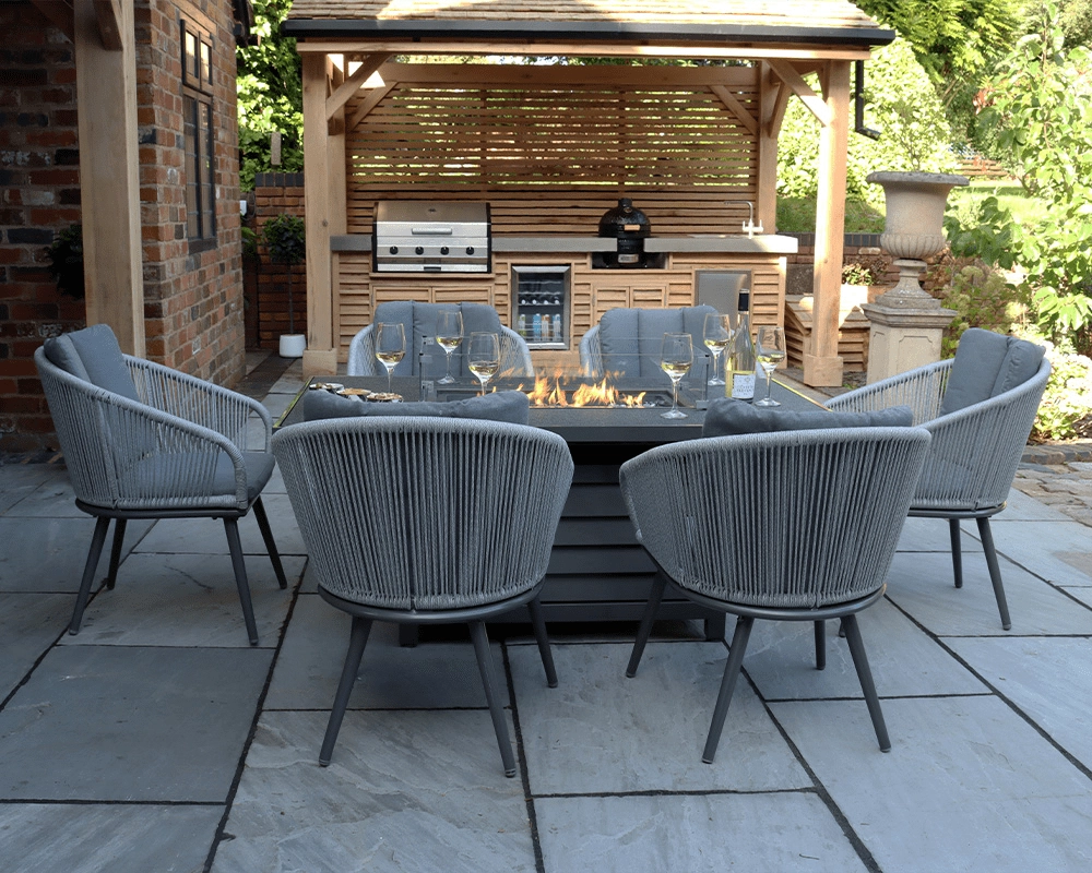 Aspen 6 Seater Fire Pit Table Set